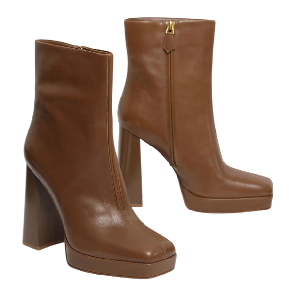 Полусапоги кожаные женские / Коричневый / 35