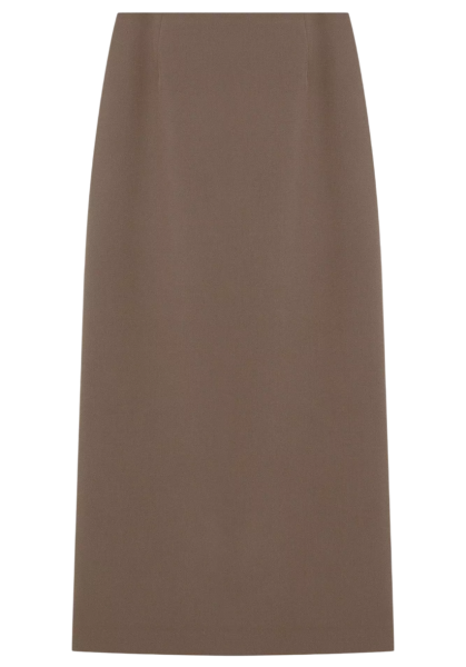 Юбка-макси прямая с разрезом женская / Коричневый / 40