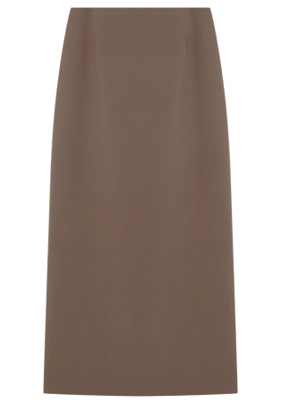 Юбка-макси прямая с разрезом женская / Коричневый / 40 Юбка-макси прямая с разрезом женская / Коричневый / 40