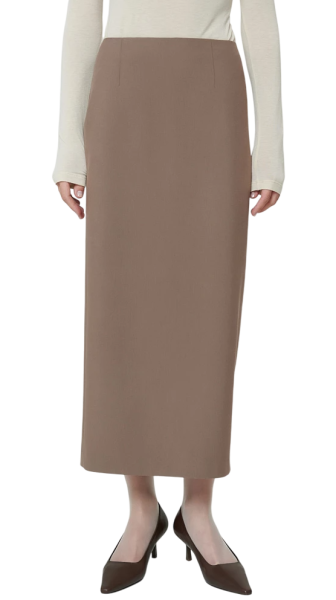 Юбка-макси прямая с разрезом женская / Коричневый / 40