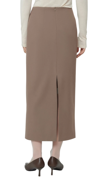 Юбка-макси прямая с разрезом женская / Коричневый / 40