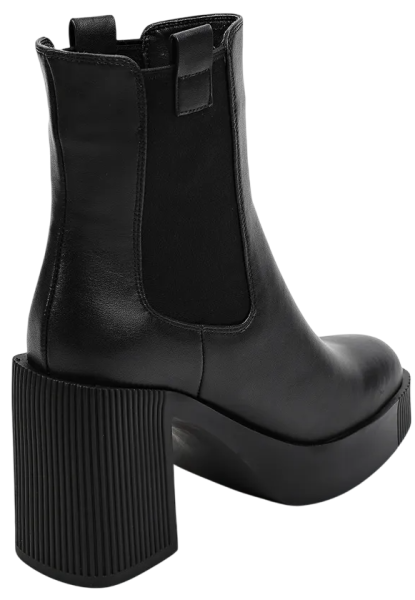 Ботильоны кожаные женские / Черный / 39