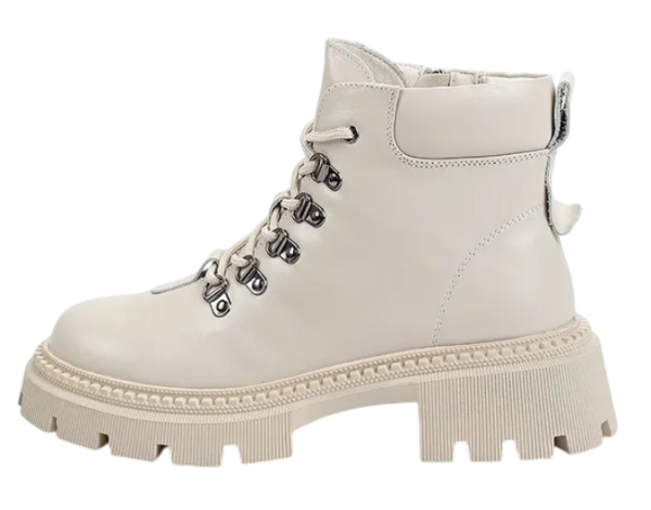 Ботинки кожаные женские / Бежевый / 39