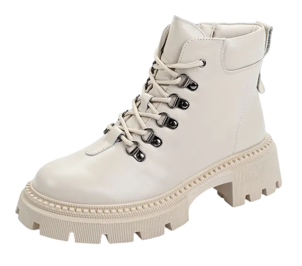 Ботинки кожаные женские / Бежевый / 39