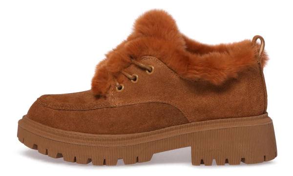 Полуботинки кожаные женские / Оранжевый / 41