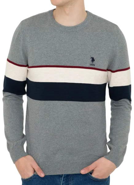 Джемпер хлопковый мужской / Серый / 54 Джемпер хлопковый мужской / Серый / 54