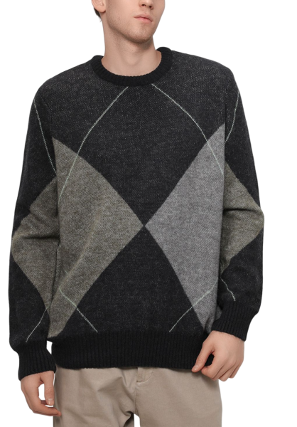 Пуловер с шерстью мужской / Серый / 52