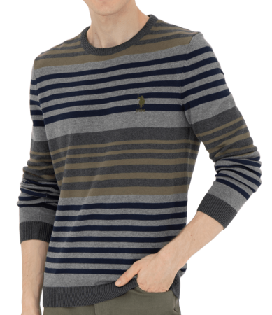 Джемпер хлопковый мужской / Темно-серый / 54