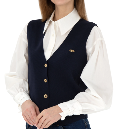 Жилет с логотипом женский / Тёмно-синий / 46