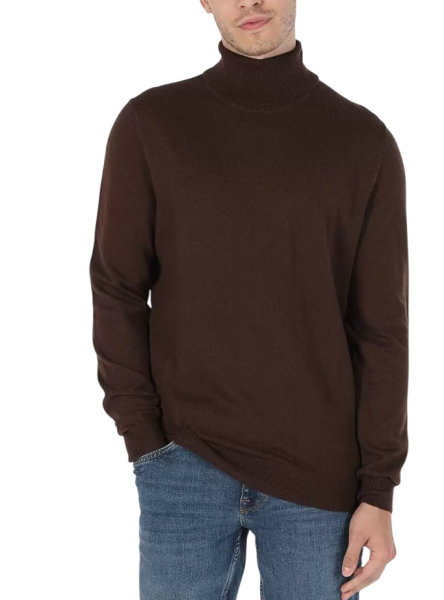 Водолазка однотонная мужская / Темно-коричневый / 46 Водолазка однотонная мужская / Темно-коричневый / 46