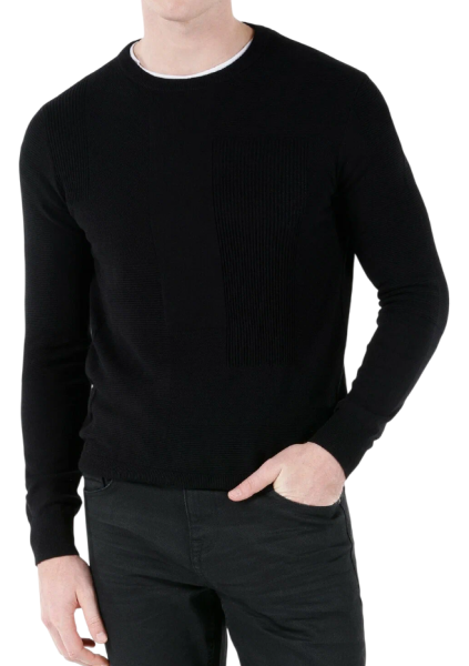 Джемпер однотонный мужской / Черный / 48 Джемпер однотонный мужской / Черный / 48