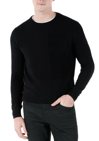 Джемпер однотонный мужской / Черный / 48 Джемпер однотонный мужской / Черный / 48