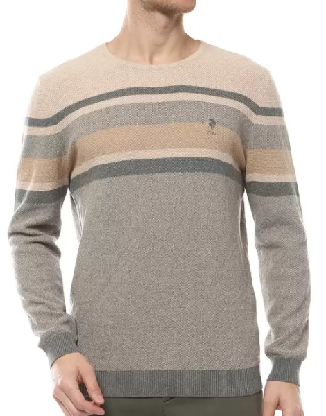 Джемпер хлопковый мужской / Бежевый / 60 Джемпер хлопковый мужской / Бежевый / 60