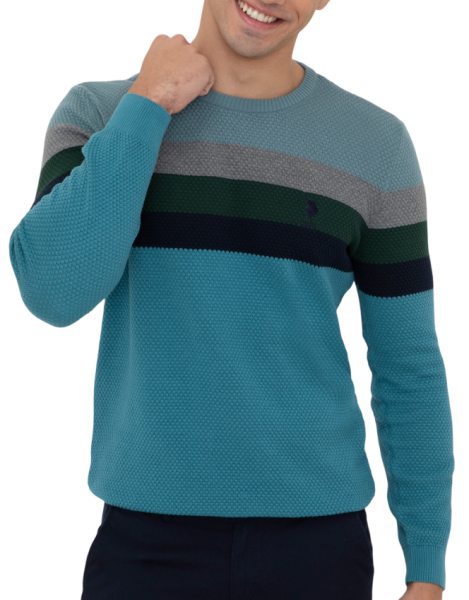 Джемпер хлопковый мужской / Бирюзовый / 60 Джемпер хлопковый мужской / Бирюзовый / 60