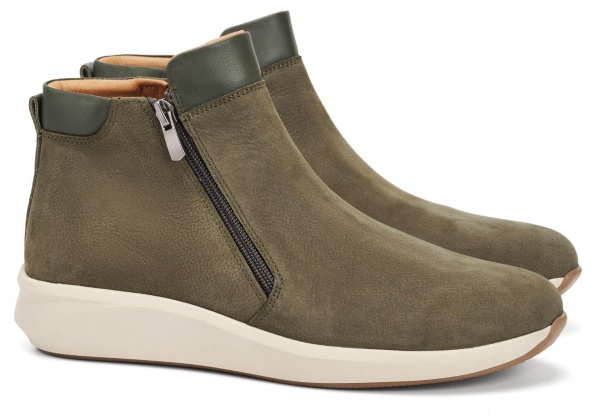 Ботинки из замши женские / Зеленый / 36