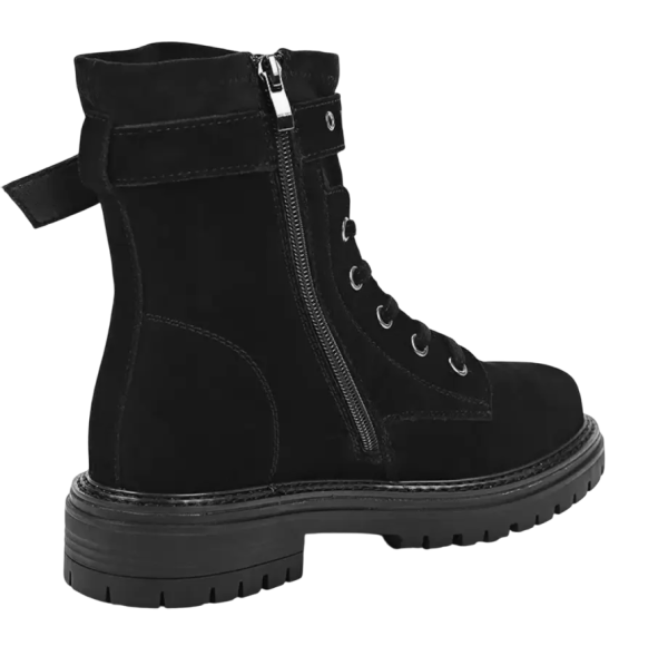 Ботинки из велюра женские / Черный / 38