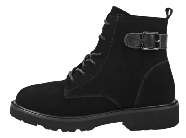 Ботинки из замши женские / Черный / 37