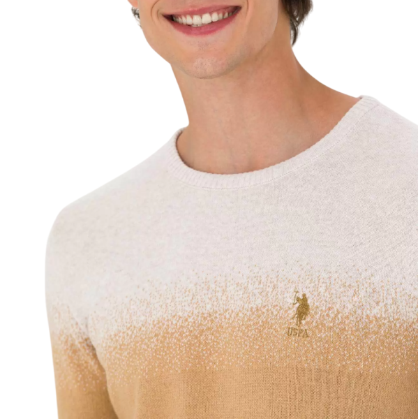 Джемпер с принтом мужской / Бежевый / 56 Джемпер с принтом мужской / Бежевый / 56