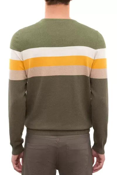 Пуловер в полоску мужской / Хаки / 46 Пуловер в полоску мужской / Хаки / 46