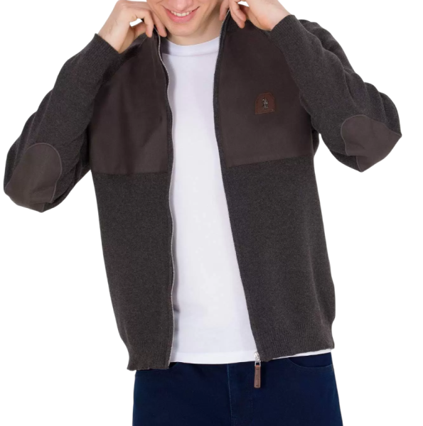 Кардиган с логотипом мужской / Темно-серый / 60 Кардиган с логотипом мужской / Темно-серый / 60