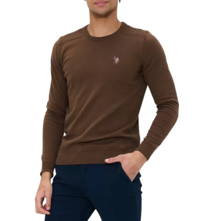 Пуловер с логотипом мужской / Коричневый / 50