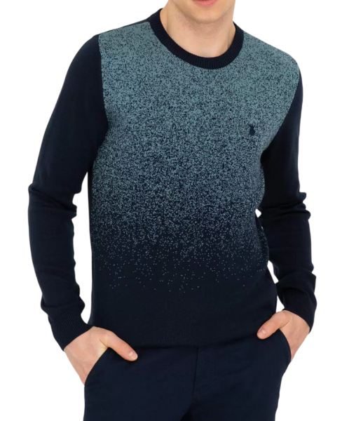 Пуловер с принтом мужской / Тёмно-синий / 46 Пуловер с принтом мужской / Тёмно-синий / 46