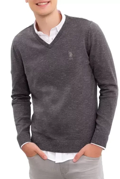 Пуловер с логотипом мужской / Темно-серый / 46 Пуловер с логотипом мужской / Темно-серый / 46