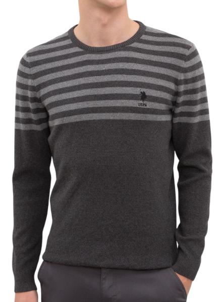 Джемпер хлопковый мужской / Темно-серый / 46 Джемпер хлопковый мужской / Темно-серый / 46