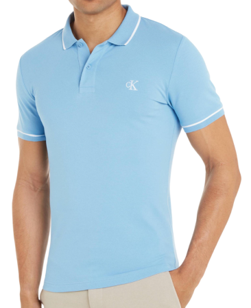 Поло с логотипом мужское / Голубой / 46