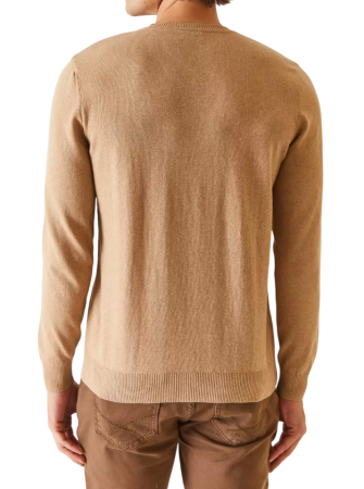 Пуловер однотонный мужской / Бежевый / 54 Пуловер однотонный мужской / Бежевый / 54