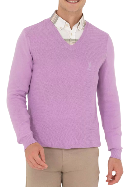 Пуловер с логотипом мужской / Сиреневый / 54 Пуловер с логотипом мужской / Сиреневый / 54