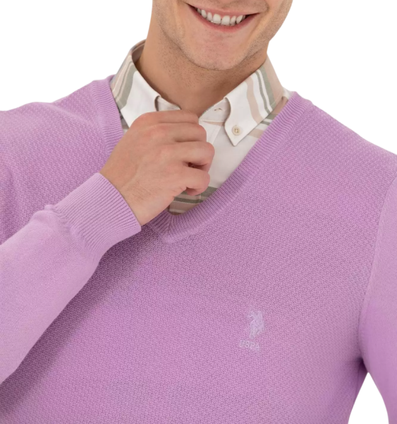 Пуловер с логотипом мужской / Сиреневый / 54 Пуловер с логотипом мужской / Сиреневый / 54