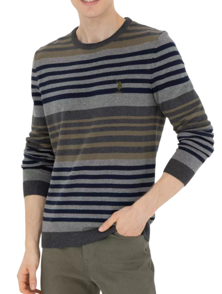 Пуловер с принтом мужской / Серый / 48 Пуловер с принтом мужской / Серый / 48