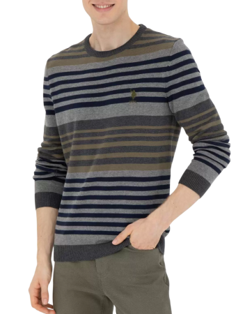 Пуловер с принтом мужской / Серый / 48 Пуловер с принтом мужской / Серый / 48