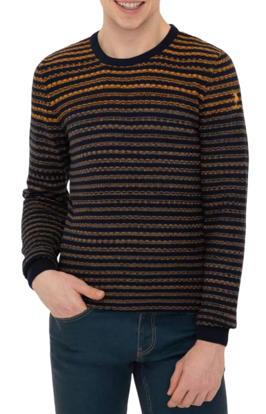 Пуловер с принтом мужской / Бирюзовый / 46 Пуловер с принтом мужской / Бирюзовый / 46