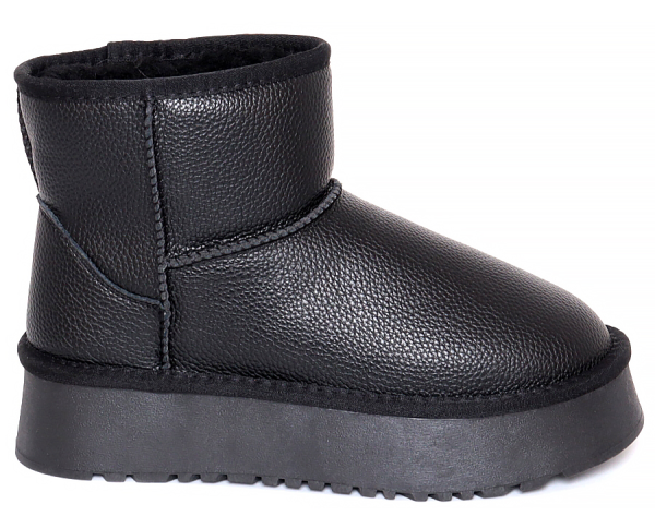 Угги кожаные женские / Черный / 40