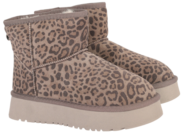 Угги с принтом женские / Серый / 38