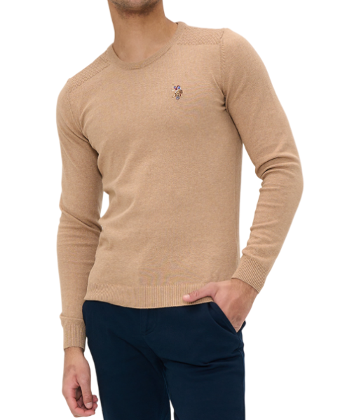 Джемпер с логотипом мужской / Бежевый / 50 Джемпер с логотипом мужской / Бежевый / 50