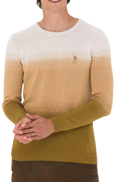 Пуловер с принтом мужской / Бежевый / 52 Пуловер с принтом мужской / Бежевый / 52