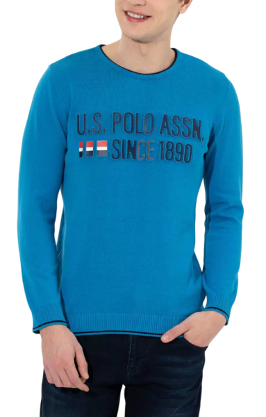 Пуловер с принтом мужской / Синий / 50 Пуловер с принтом мужской / Синий / 50