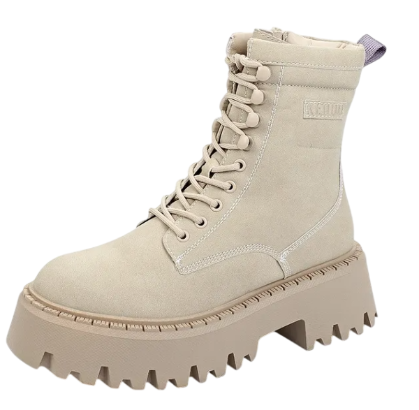 Ботинки замшевые женские / Молочный / 38