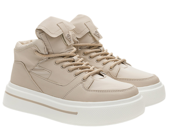 Ботинки на платформе женские / Бежевый / 37