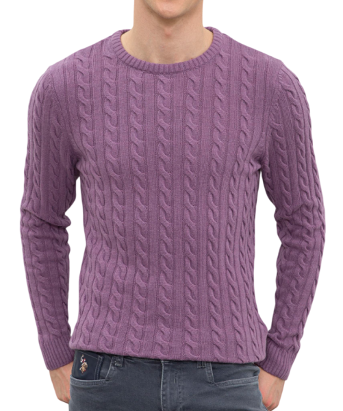 Джемпер приталенного кроя мужской / Сиреневый / 48 Джемпер приталенного кроя мужской / Сиреневый / 48