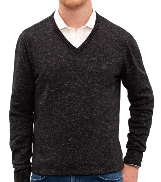 Пуловер полуприталенного кроя мужской  / Черный / 48 Пуловер полуприталенного кроя мужской  / Черный / 48