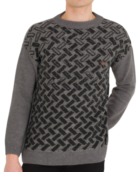 Джемпер с принтом мужской / Серый / 48 Джемпер с принтом мужской / Серый / 48