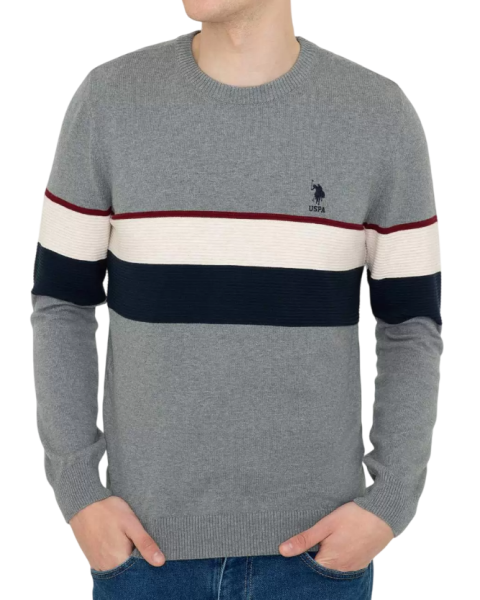 Джемпер хлопковый мужской / Серый / 46 Джемпер хлопковый мужской / Серый / 46