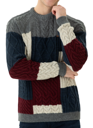 Свитер с принтом мужской / Серый / 54 Свитер с принтом мужской / Серый / 54