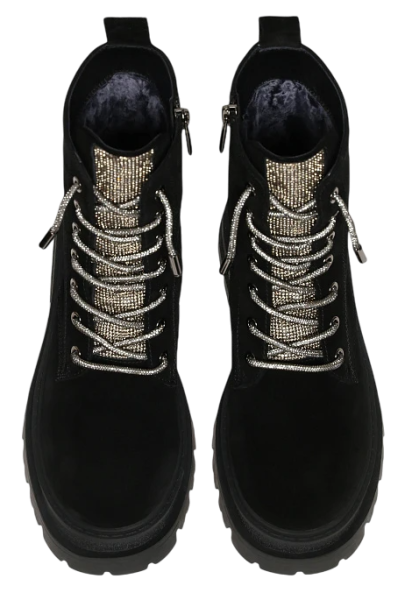 Ботинки кожаные женские / Черный / 37