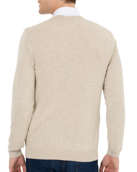 Пуловер хлопковый мужской / Бежевый / 44 Пуловер хлопковый мужской / Бежевый / 44