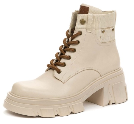 Ботинки на шнуровке женские / Бежевый / 41